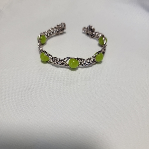 Stone Necklace and Glass Bead Bracelet Set - Picture 7 of 9